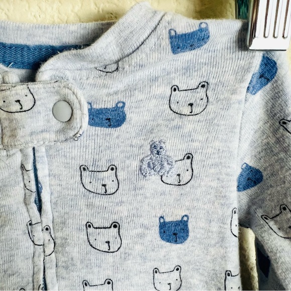 GAP Baby Blue Bear Zip Footsie Onesie Zip Up Outfit - Picture 15 of 16